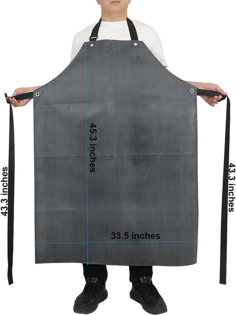 STPGIFC Thick Rubber Apron, Waterproof Apron Butcher Heavy Duty Chemical Resistant Adjustable Work Apron - Image 2